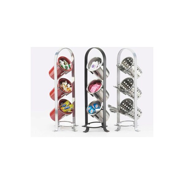 Cal-Mil Cal-Mil 1583-13 Soho 3 Tier Cylinder Display 8-3/4"W x 8-1/2"D x 21"H Black 1583-13 - main